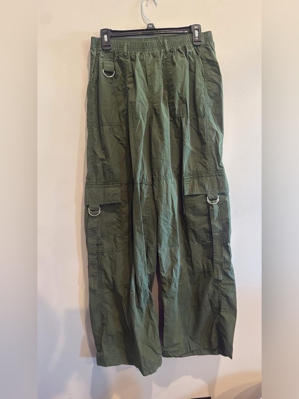Women’s Olive Green Cargo Pants with Utility Rings
